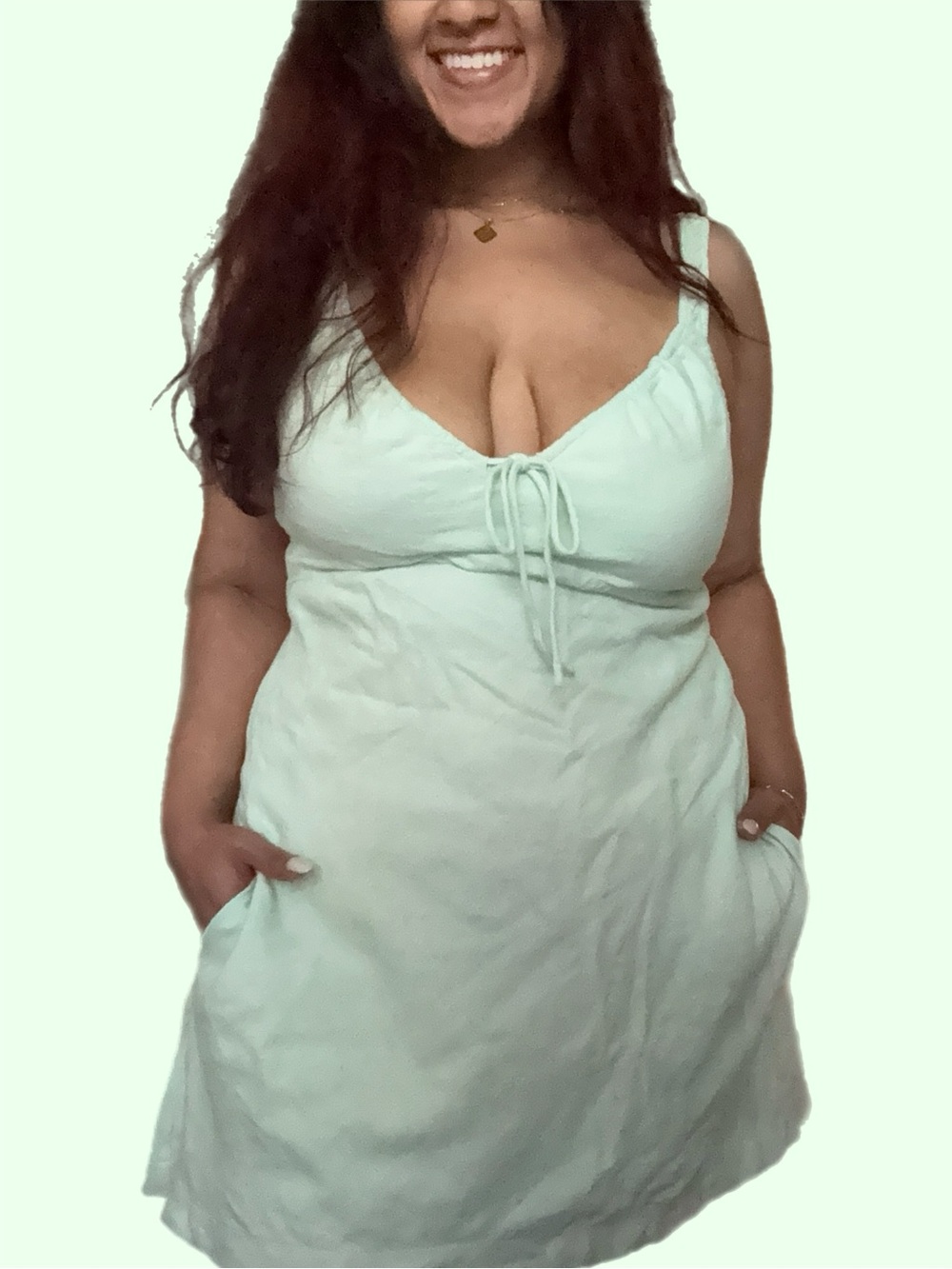 abercrombie & fitch bra-free tie-front linen-blend mini dress  - lime